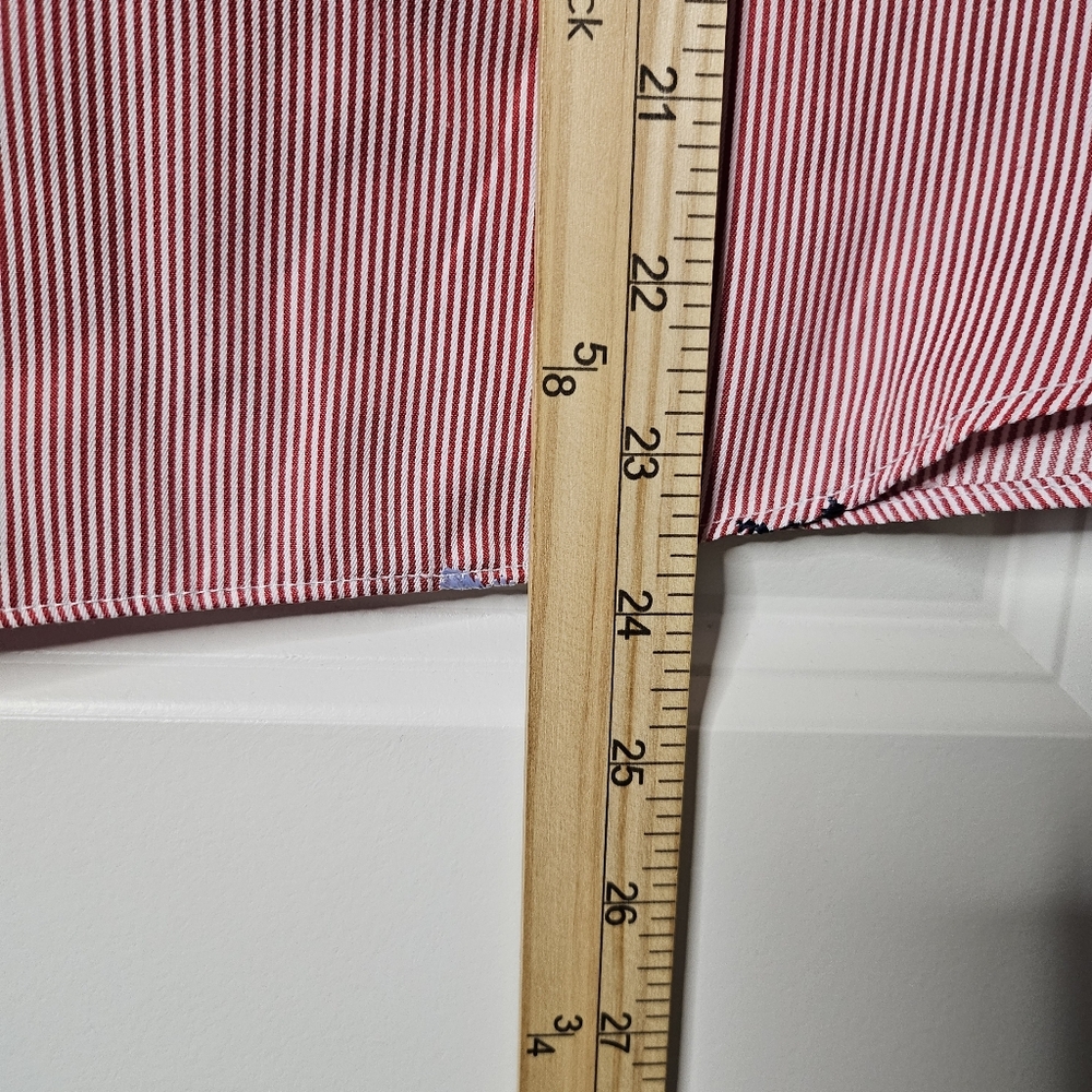 Nine West Blouse Small White Striped Embroidered Bell Sleeve Tie Back Prairie - Picture 14 of 14